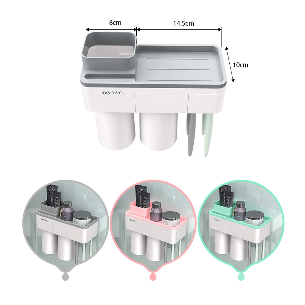 Настенный макияж мыть Термосумка для термосов полка перевернутый магнитный держатель для зубной щетки на присосках сливной стенд автоматическая Зубная паста диспенсер