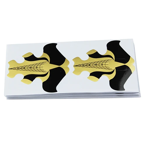 50pcs Finger Angel 50/100/500 шт. золотистого цвета, форма Типсы расширение наклейки рыбы Форма руководство для обучения нанесению акрила УФ гель для ногтей инструменты# FJH10 - Цвет: 50pcs