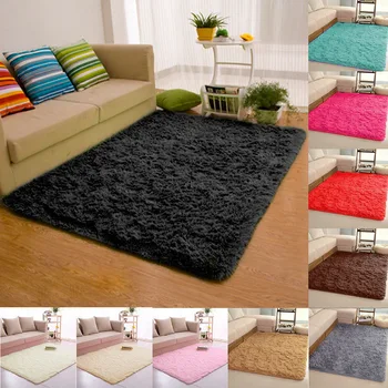 

Plush Carpet for Living Room Fluffy Rug Thick Bed Room Carpets Anti-slip Floor Gray Soft Rugs Solid Color Velvet Kids Room Mat