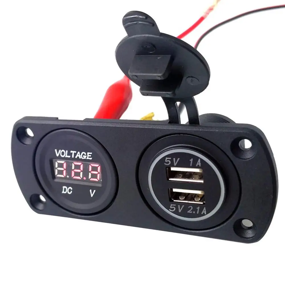 Двойной USB авто розетка для автомобильного прикуривателя разветвитель 3.1A адаптер питания зарядное устройство для мобильного телефона цифровой вольтметр дисплей