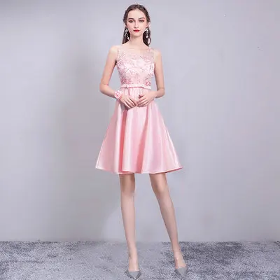 Короткое платье невесты Junior элегантное женское для свадебной вечеринки vestido de festa Longo выше колена сексуальное свадебное платье выпускного вечера кружева