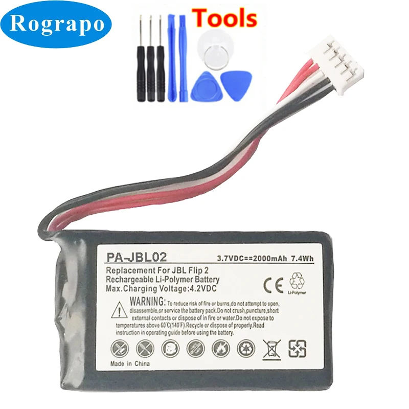 

Новый литий-полимерный аккумулятор 2000 мАч для JBL Flip 2 Flip II 5-проводной динамик