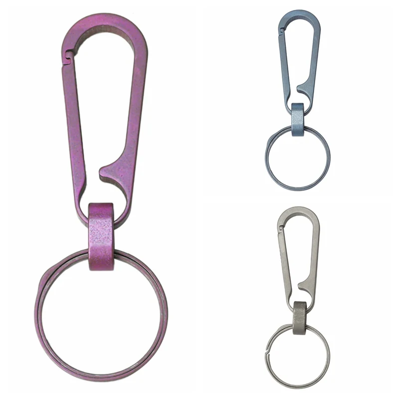 

Titanium Alloy EDC Key Ring Hung Buckle Keychain Pocket Carabiner Buckle Keyring Holder Snap Hook Hanger Outdoor EDC Tool