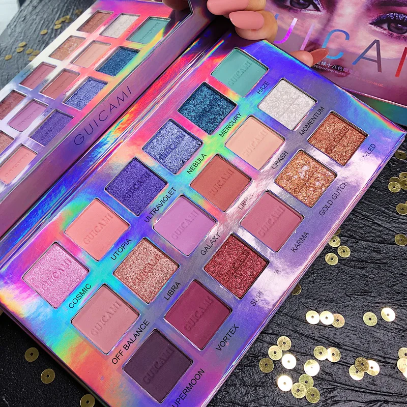 Палитра теней для век GUICAMI обновленная палитра с металлическим блеском матовые