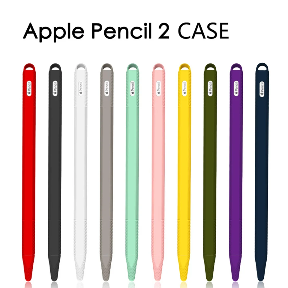 Цветной мягкий силиконовый совместимый для Apple Pencil 2 Чехол совместимый для iPad планшет стилус защитный чехол