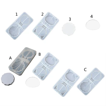 

Handmade Cat Folding Mirror Resin Casting Mold Shell Cat Round Makeup Mirror Silicone Mold Epoxy Resin Mold Art Crafts