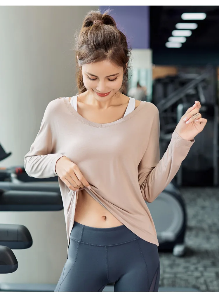 Осенний женский спортивный свитер, дышащие рубашки для бега, Женская тренировочная одежда, футболка с длинным рукавом для йоги, открытая спина