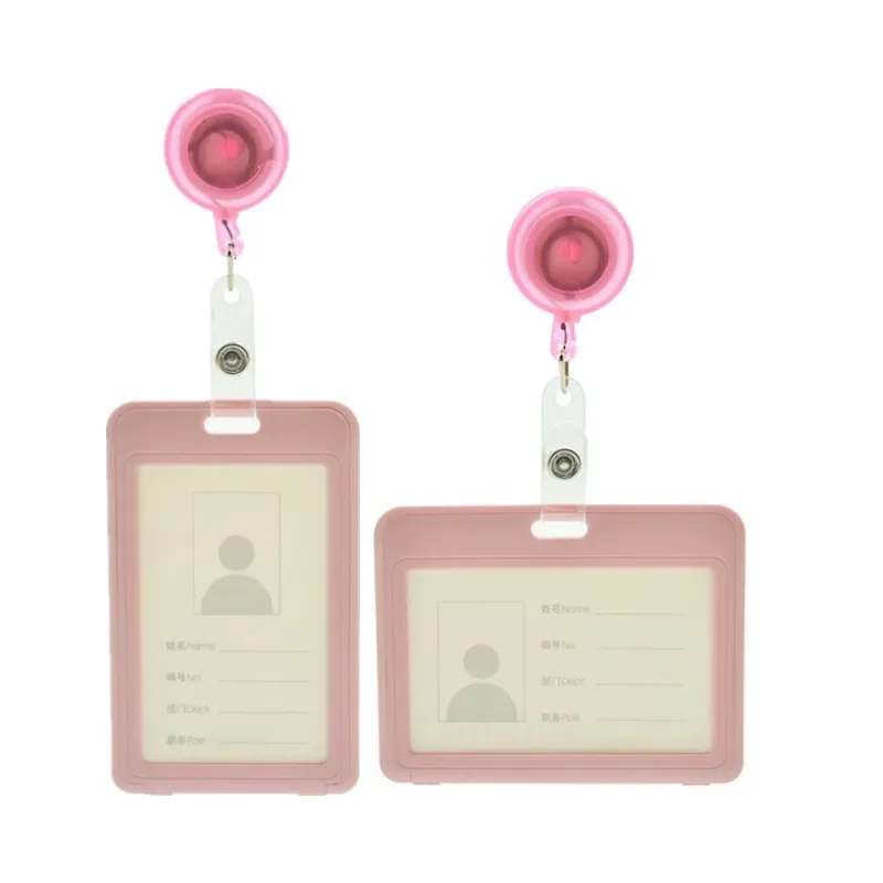 

Candy Color Plastic Badge Holder with Badge Reel Retractable Students Nurse Exhibition Card Holder