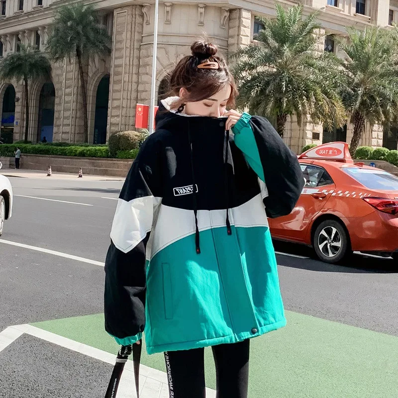 

2019 Winter New Style Fashion Korean-style Loose-Fit plus Velvet Student Workwear Cotton Coat Lambs Wool Cotton-padded Clothes T