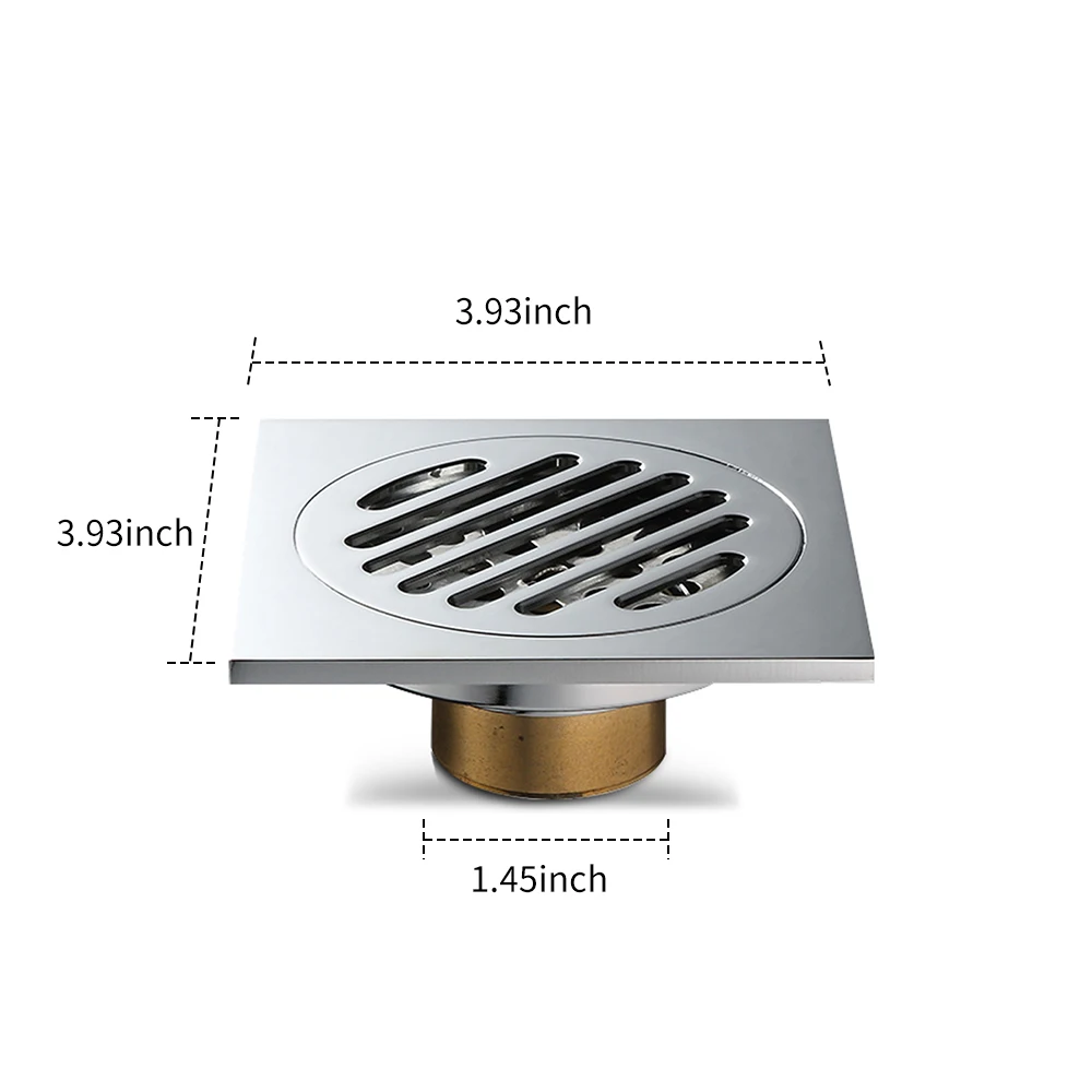 Shower Floor Drain Anti-Odor Shower Drains Anti-clogging Hair Stopper Catcher Sink Strainer Drain with Removable Strainer Cover
