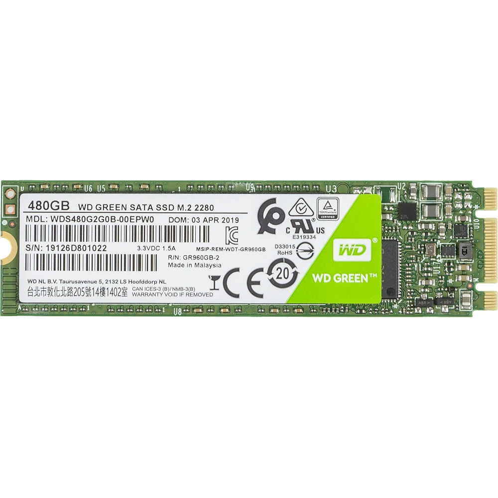 Накопитель SSD WD Original SATA III 480Gb WDS480G2G0B Green M.2 2280
