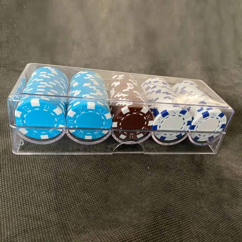 100/350/500 Professional Acrylic Poker Chip Stand Playing Cards Chip