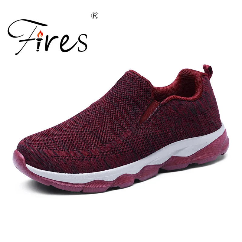 Уличная обувь для взрослых мужчин, для бега, бега, ходьбы, спортивная обувь, высокое качество, на шнуровке, дышащая сетка, мужские кроссовки - Цвет: Красный