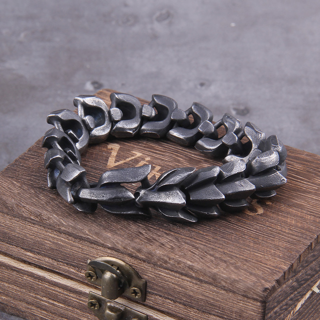 Ouroboros vintage punk bracelet for men stainless steel fashion Jewelry hippop street culture