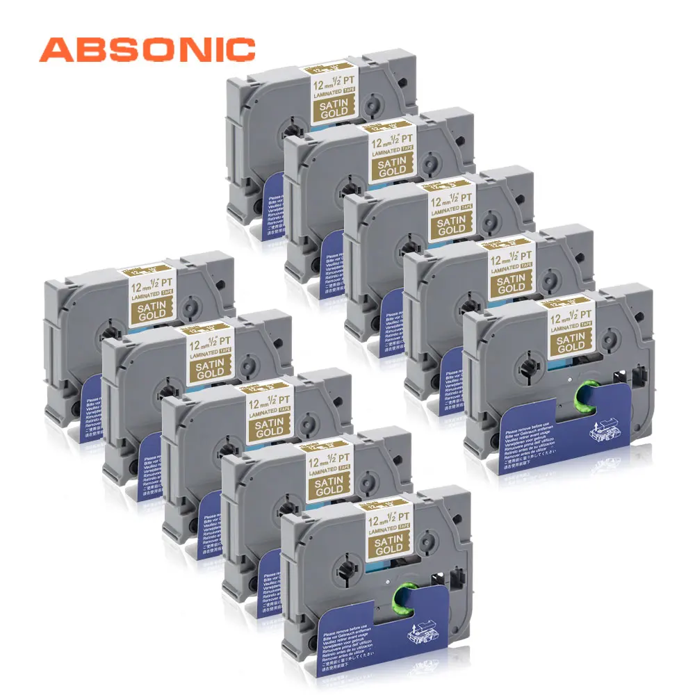 Absoonic 10 шт. TZ MQ835 TZe TZE 12 мм ламинированная этикетка лента кассета Compatble Brother P touch