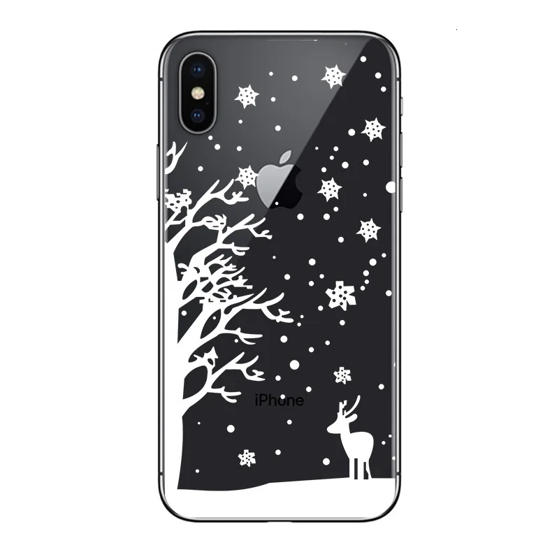 Christmas New Year Cover For iPhone 11 Max Pro XR 8 7 6 6S 5S Plus Cartoon Santa Claus Elk Phone Case For iPhone 11Pro X XS Max - Цвет: 04