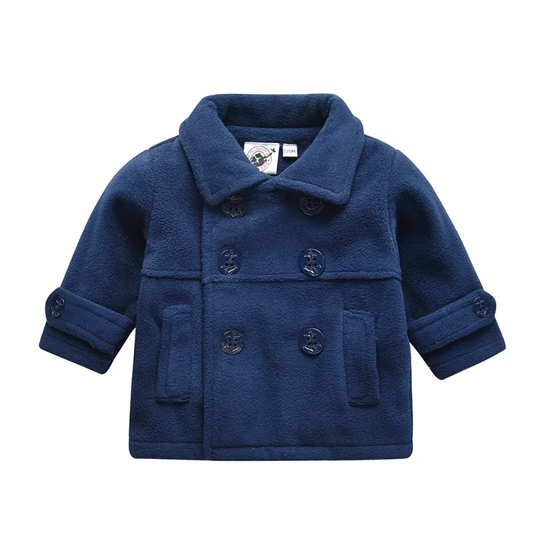 Новое Модное детское пальто в Корейском стиле для мальчиков на осень и зиму двубортное пальто для маленьких детей - Цвет: 1