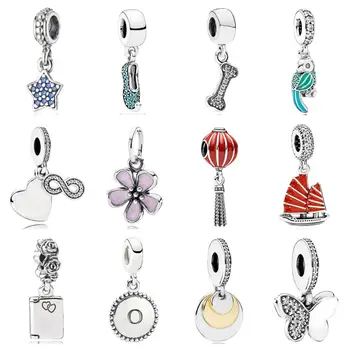 

PDD DZ 60 925 Sterling Silver Spring New Charm Pendant with DIY Bracelet Necklace Jewelry Gift Carving Suitable for Women