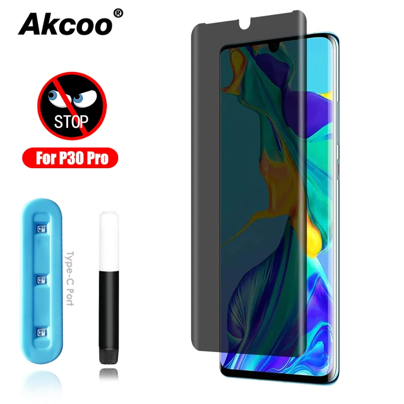 Akcoo P30 Pro Privacy screen Protector for Huawei P30 pro tempered