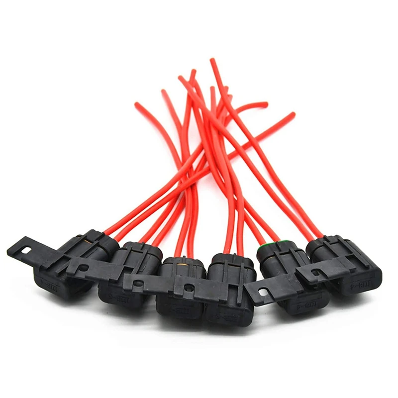 AL22 -Automotive/Marine Weatherproof Blade Style ATO/ATC Fuse Holder with Cover 12 AWG 30A 6 Pack | Автомобили и мотоциклы