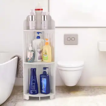 

2/3 Tiers Bathroom Shelf Organizer+ Drawer Wood-Plastic Floor Corner Shelf Home Kitchen Shelf Shower Storage Rack Shampoo Holder