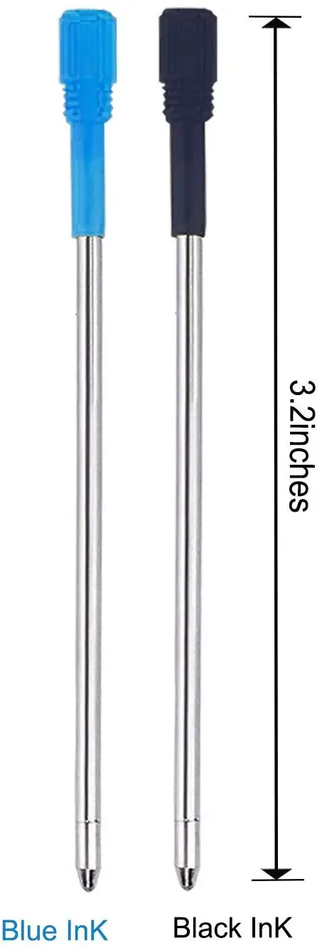 10Pack Ballpoint Pen Refills For Big Diamond/Crystal Pen Refill Rose Gold Diamond Pen Black& Blue Ink Refill Replace Core-81MM