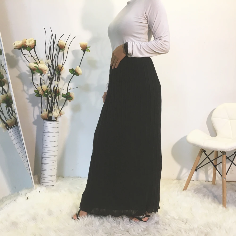 meia vestido feminino sólido com cintura alta, longo, roupa islâmica abaya