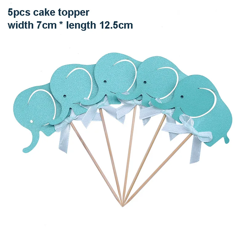 Детский душ Слон-шар баннеры он или она пол раскрывают вечерние украшения гелиевые латексные шары мальчик девочка декор для вечеринки в честь Дня Рождения - Цвет: cake topper blue