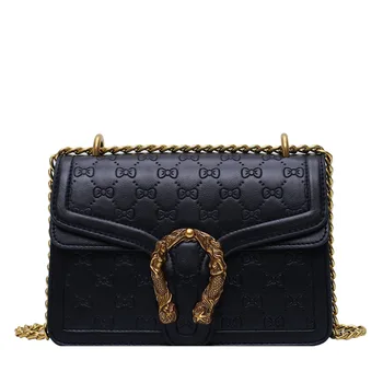 

Popular Bag Women's 2020 New Retro Deflower Fashion Women's Bag Korean Version of The Chain Sloping Small Square Bag