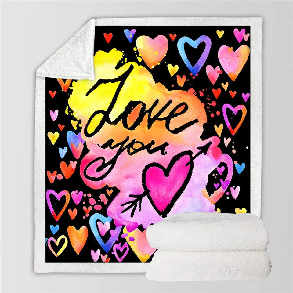 Постельные принадлежности Outlet БУКВЕННОЕ одеяло I Love You одеяло s для кроватей персонаж микрофибра заказное одеяло язык Мантас Де Кама