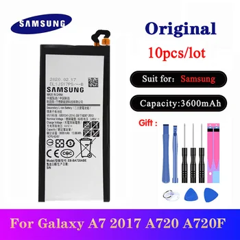 

10pcs/lot EB-BA720ABE Original Battery For Samsung Galaxy A7 2017 SM-A720 A720 Phone Batteria With Free Tools 3600mAh