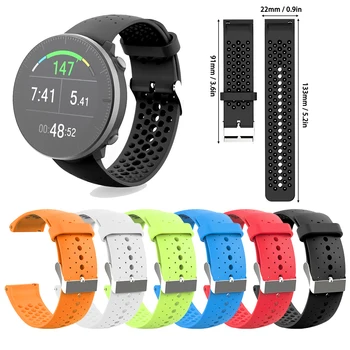 

For POLAR Vantage M Watchband Smartwatch Silicone Watchband Motion Replacement Wristband Watch Strap Stainless Steel Buckle