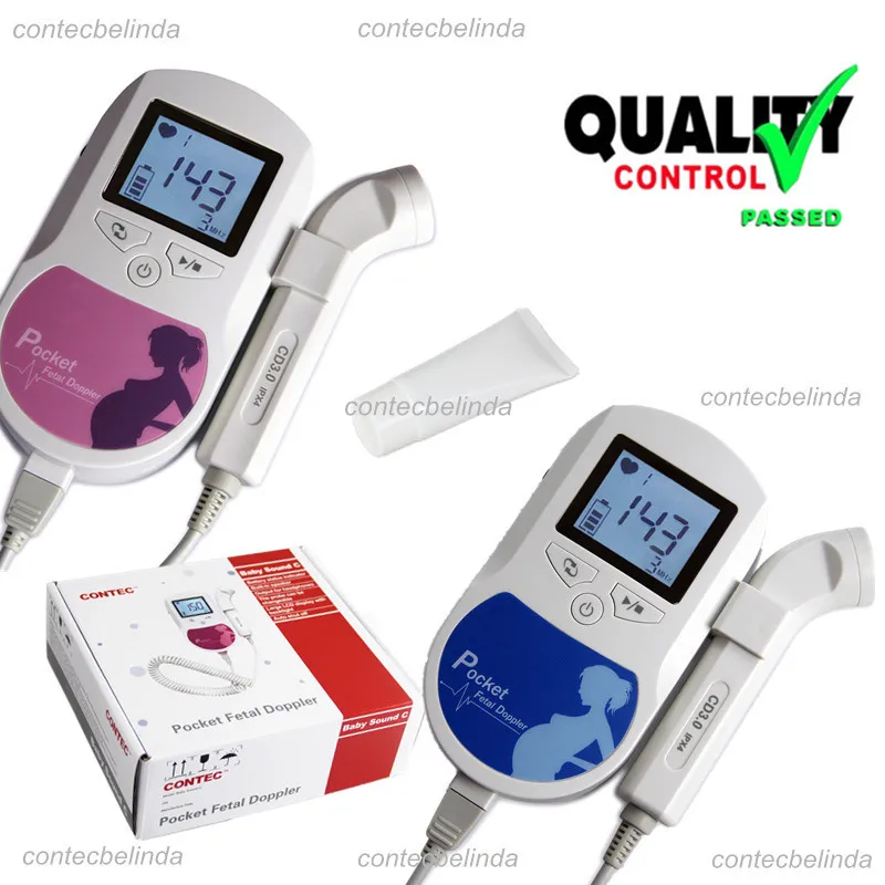 Comprar Doppler de corazón Fetal retroiluminación LCD 3mhz + gel vendedor de EE. UU. 2 años de garantía azul y rosa