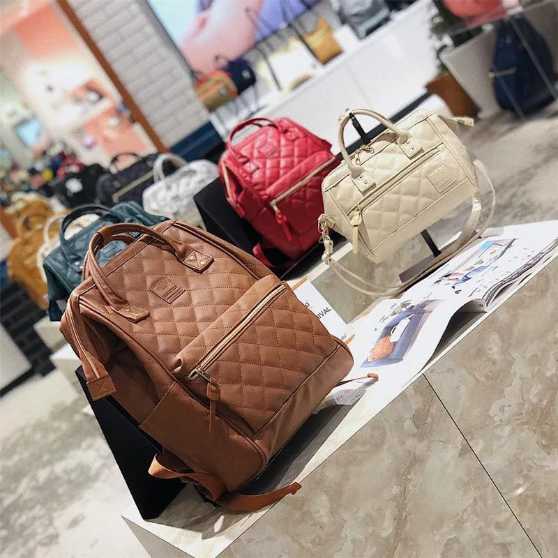

Japan Lotte Backpack Home VANWALK Bag Mouth Gold Package Retro Pu MEN'S Backpack INS WOMEN'S Bag Bag