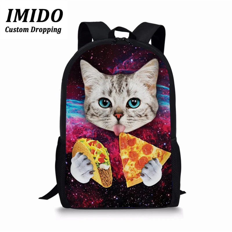 Имидо 3D Cat отражение с принтом в виде тигра школьная сумка для мальчиков с рисунком из мультфильма для девочек с забавными животными Детские рюкзак начальная школа студентам школьная сумка ранец - Цвет: WLL3284
