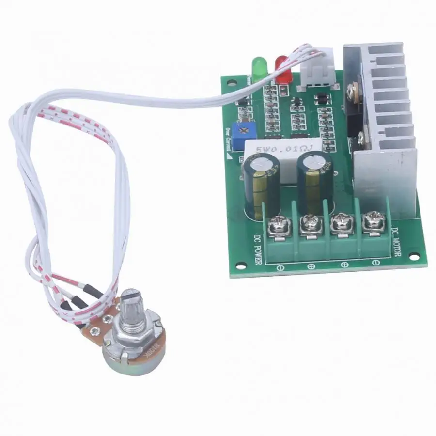 

PWM DC Motor Speed Controller Adjustable Motor Speed Regulator Governor with Overcurrent Protection DC10V-40V 10A