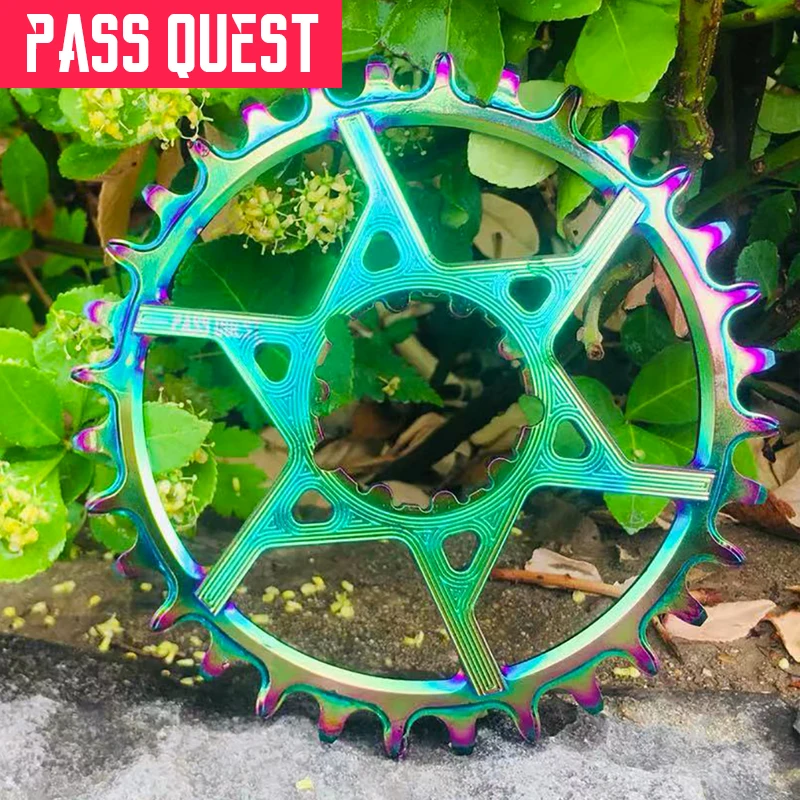 Прямая Звездочка Pass Quest GXP 3 мм смещенная круглая с титановым покрытием для