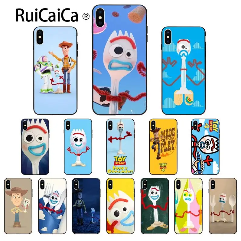 

Ruicaica Cartoon oy Story 4 Forky DIY Printing Drawing Phone Case cover Shell for iPhone 5 5Sx 6 7 7plus 8 8Plus X XS MAX XR