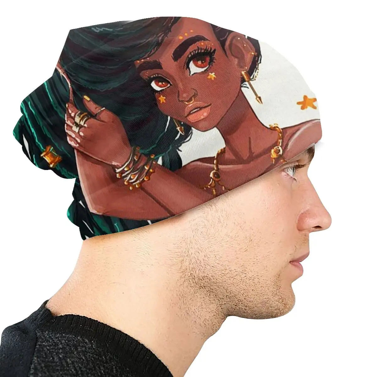 Queen In Melanin Poppin, унисекс, для взрослых, Повседневная шапка, зимняя, теплая, вязанная, лыжная, с рукавом, Skully, шапочки, шапка