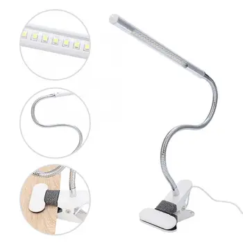 

Flexible Reading LED Desk Lamp Metal Hose Lamp with Clip Table Lamp USB Interface 360 Degree Twisted Makeup Table Lamp with Clip