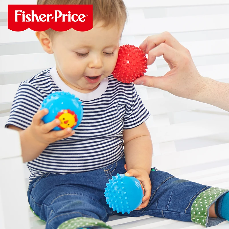 Fisher-Price детские игрушечные мячи тренировочный мяч надувной мяч ручной мячик пинч под названием сотовой Массажный мяч детский мяч для обучения детей