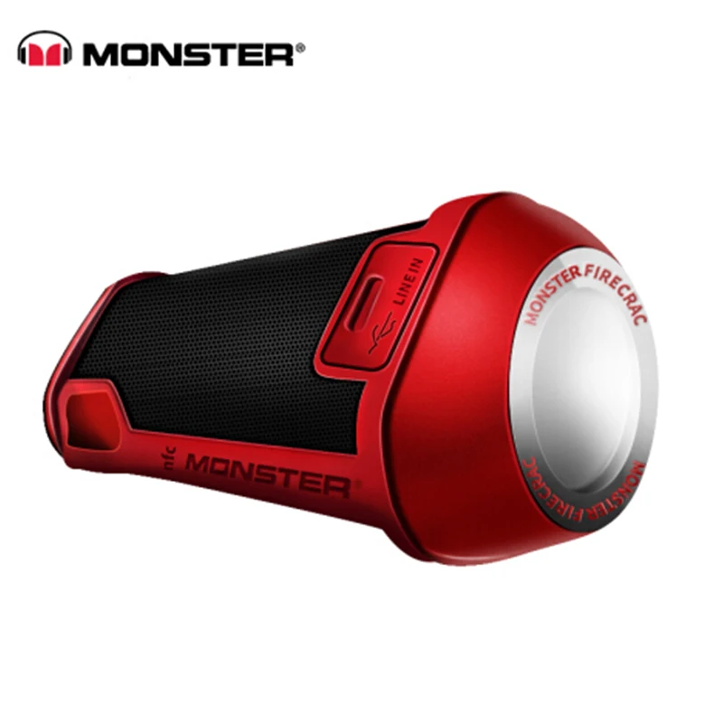 

Original MONSTER Firecracker outdoor wireless Bluetooth portable mini speaker audio illuminated IPX5 waterproof double speaker