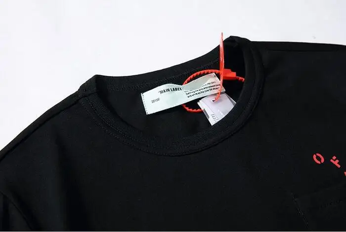 19ss Off-White OW акварельные граффити стрелы для мужчин пара влюбленных моделей хлопок Мода Круглый вырез короткий рукав Футболка