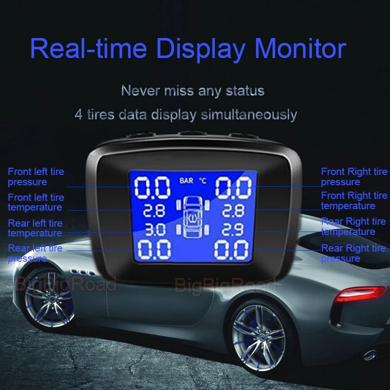 BigBigRoad-ڵ TPMS Ÿ̾ з ͸ ý,  i10 Azera  ׽ý G90 G80 G70 Ioniq Elantra GT Avante HB20 