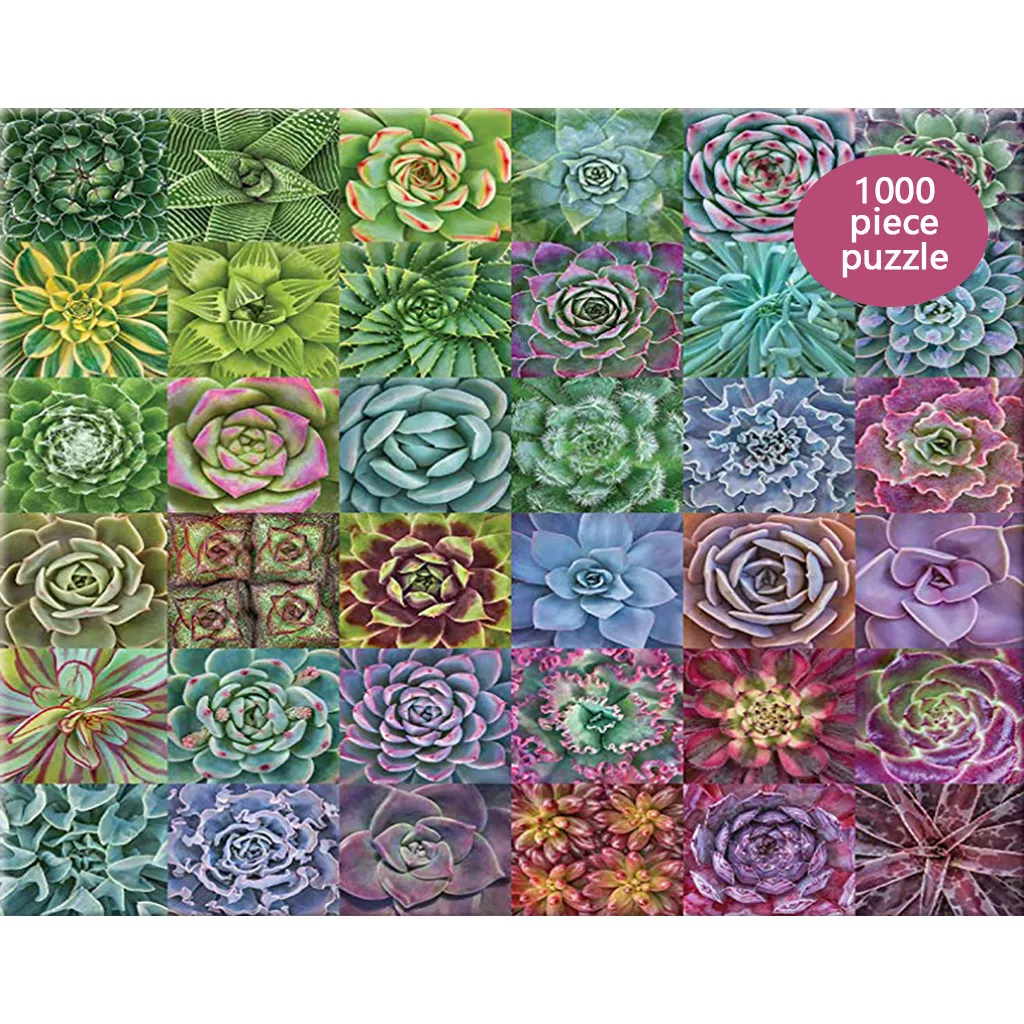 1000 Piece Adult Children Jigsaw Puzzle Plant Leaves Pattern Educational Toy 