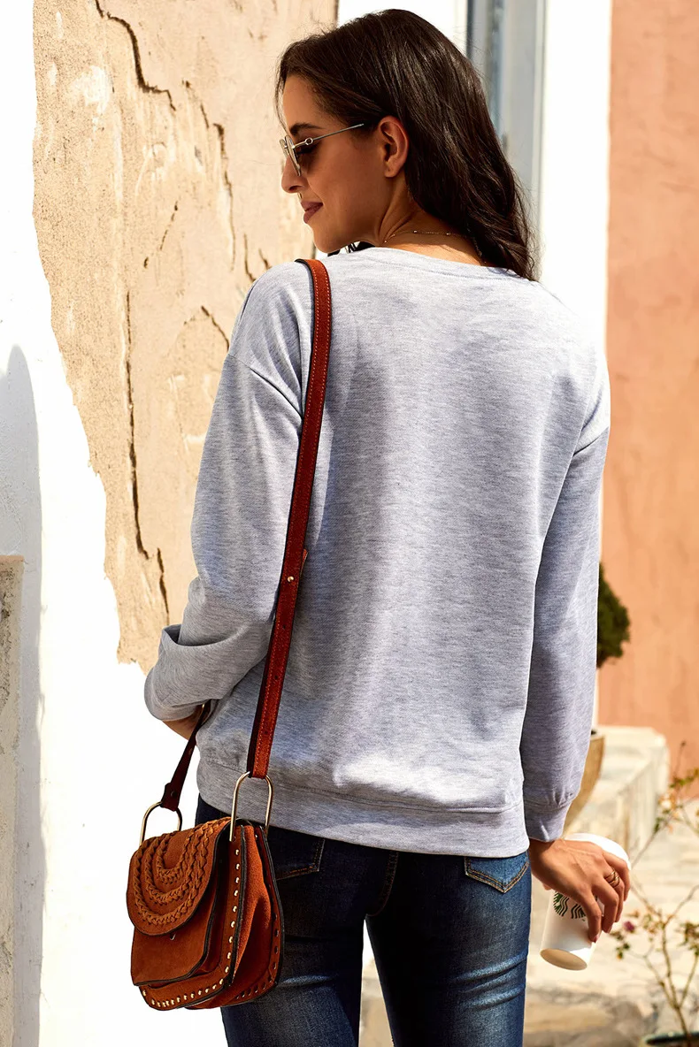 LOVELYFOX красивый женский топ Poleras Mujer De Moda Дамская Толстовка с длинным рукавом Рождественский пуловер с принтом в виде машины и букв