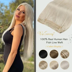 Human Hair Crown Extensions Blonde Hair Extensions Invisible Real Human Hair Double Weft Halo Real Hair Extensions Human Hair