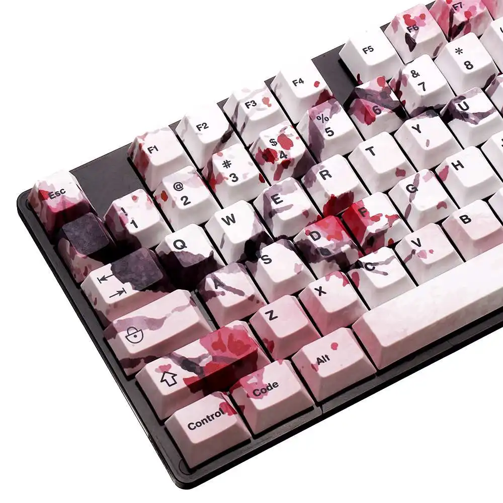 PBT падающая английская цветная вишневая расцветка 126 клавиш колпачок для