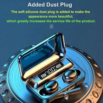 

F9-6 TWS BT Wireless Earphones Press Control 8D HiFi Sound Headsets Noise Cancelling HD Binaural Call Earbuds with 2000MAh Magne