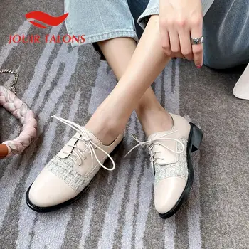 

JOUIR TALONS Brand Design Large Size 43 Women Boots Square Heels Round Toe cross-tied Spring/Autumn Dress Women Shoes